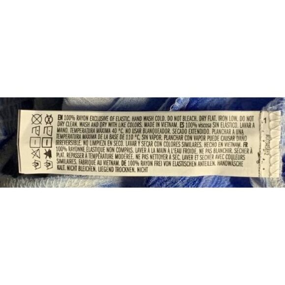 Forever 21 Women Tie Dye Maxi Dress Size Medium M Blue White Rayon Tie Strap New - Picture 7 of 7